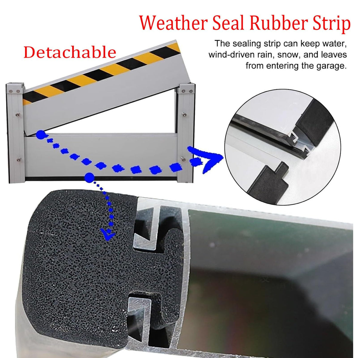 Reusable Metal Aluminum Flood Barriers/Gates for Home Doors, 2ft - 15.7ft Long Flood Prevention Barrier Water Stopper Shield,for Outside/Indoor/Garage Door/Basement/ (Color : L 380cm(12.5ft