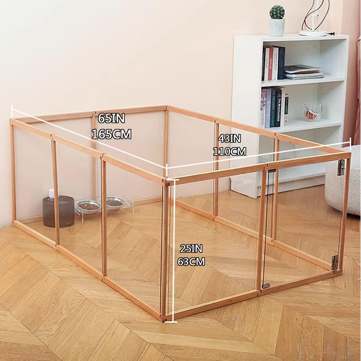 Indoor Dog Fence, Thickened Transparent Acrylic Playpen, Safe & Sturdy Free-Standing Exercise Pens for Puppies and Small Dogs, Durable Pet Barrier for Home Use