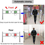 Automatic Spring-Loaded Safety Swing Gate, 90° Manual Open Pedestrian Gate for Supermarkets, Factories & Parks, Rebound Design, Silver-A, 140x100cm