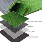 18mm Green Artificial Grass, Fake Faux Grass Turf Mat 15X30ft,Indoor Outdoor Garden Dogs Pet Synthetic Grass Carpet Doormat, Rubber Backed with Drainage Holes