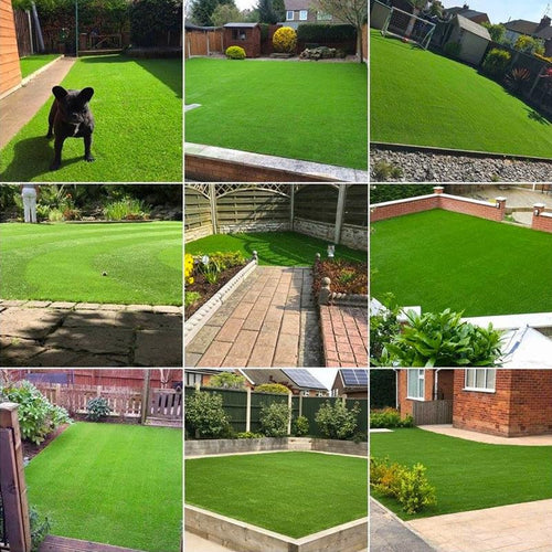 0.7inch Realistic Indoor/Outdoor Artificial Grass/Turf Synthetic Drainage Holes Pet Faux Grass Astro Rug Carpe 6FTX79FT Indoor Outdoor Balcony