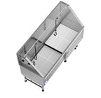 62" Stainless Steel Pet Dog Bath Tub with Faucet (Right door/Left Drain), 62 x 27 x 58"