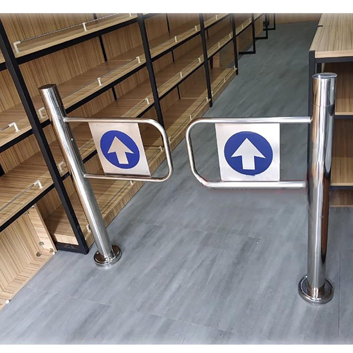 Metal Swing Gate - Safety Guardrail for Supermarkets and Offices, Entrance Barrier for Libraries and Stores