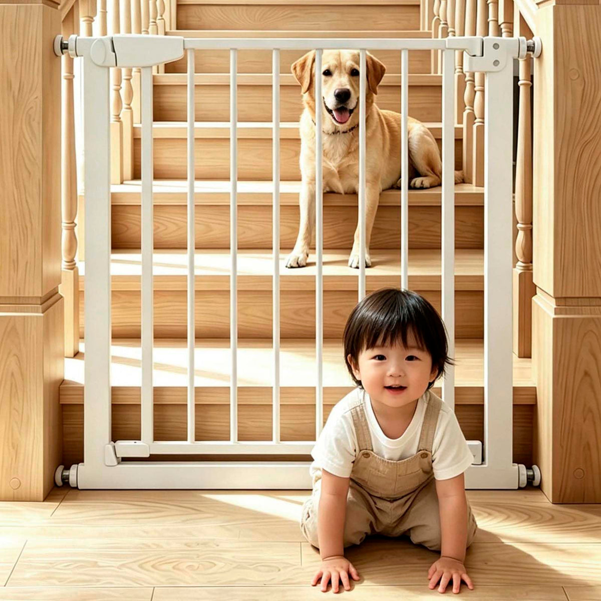 Dog Gate for Doorways, Retractable Pet Gate, Mesh Pet Barrier, Indoor Puppy Gate, Cat Gate, Adjustable Dog Fence, Portable Divider with Extendable Design for Stairs Home