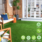 Artificial Grass Turf 8FTX75FT Outdoor Rug 0.8 Inch Fake Grass Rug Realistic Synthetic Turf Mat Drain Holes Artificial Lawn Carpet Pet Dogs Patio Garden Balcony Landscape Green Custom Size