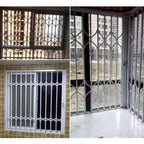 Aluminium Alloy Folding Window Bars for Security – Burglar-Resistant Design for Sliding Doors & Windows, Pet Protection for Cats & Dogs (W48xH71in/120x180cm)