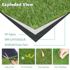 7FT x 62FT Artificial Turf 1.38inch Simulated Synthetic Fake Grass with Drainage Holes, Reusable Grass Urinal for Dogs, Backyard Lawn Rug Doormat Decorations, Custom