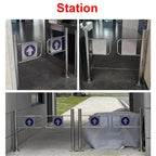 Stainless Steel Universal Supermarket Safety Gate, One-Way Swing Door for Driveway & Pedestrian Use, Ideal for Aisles in Supermarkets, Factories & Parks (100×97 Cm
