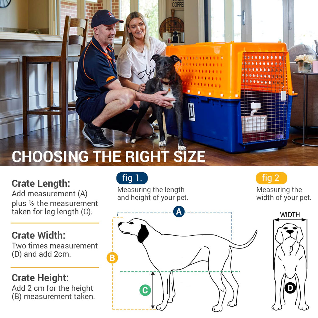 Pet Crate - Durable, Heavy Duty Dog Cat Kennel, Airline Approved Pet Carrier, Pet Palace Dog Kennel, Travel Dog and Cat Crate for Large Dogs Indoor or Outdoor, 7 Sizes