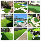 Artificial Synthetic Grass Turf 10FTx42FT(420 Square FT) 0.8" Pile Height Indoor Outdoor Pet Dog Fake Grass Turf with Drainage Holes for Garden Backyard Balcony Patio Landscape Lawn