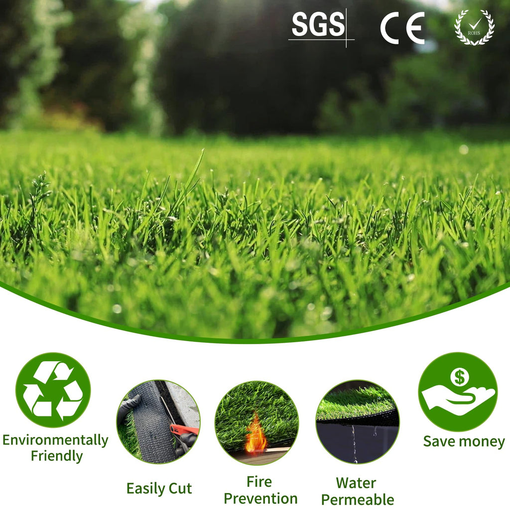 Artificial Grass Rug Indoor Outdoor, 13ft x 25ft (325 Square FT) Realistic Thick Synthetic Fake Grass Mat for Dogs, Garden Lawn Landscape Patio Grass