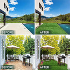 Artificial Synthetic Grass Turf 10FTx55FT(550 Square FT) 0.8" Pile Height Indoor Outdoor Pet Dog Fake Grass Turf with Drainage Holes for Garden Backyard Balcony Patio Landscape Lawn