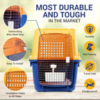 Pet Crate - Durable, Heavy Duty Dog Cat Kennel, Airline Approved Pet Carrier, Pet Palace Dog Kennel, Travel Dog and Cat Crate for Large Dogs Indoor or Outdoor, 7 Sizes