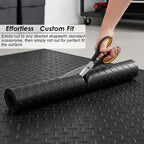 1/8 Inch Thick Large Outdoor Waterproof Rubber Mat with Diamond Plate Design for Home Gym, Dog Crate, Patio, Garage, Balcony