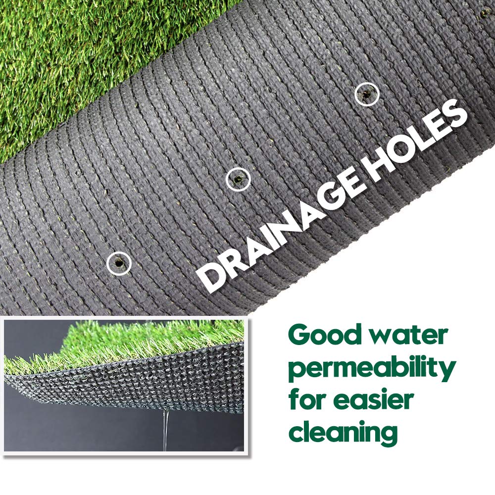 Artificial Grass Turf 11FTX37FT,1,38inch 4 Tone Realistic Synthetic Thick Fake Faux Grass Rug Astroturf Carpet Landscape for Dogs Indoor Outdoor Garden Lawn Mat, with Drainage Holes
