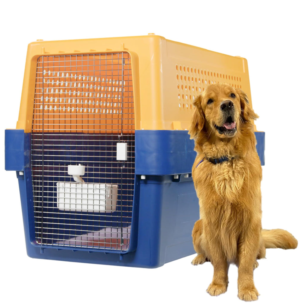 Pet Crate - Durable, Heavy Duty Dog Cat Kennel, Airline Approved Pet Carrier, Pet Palace Dog Kennel, Travel Dog and Cat Crate for Large Dogs Indoor or Outdoor, 7 Sizes