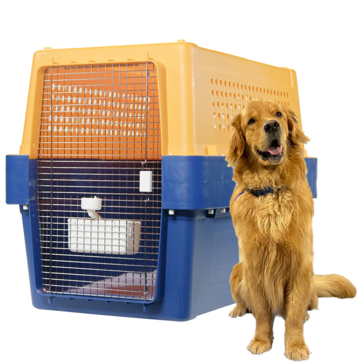 Pet Crate - Durable, Heavy Duty Dog Cat Kennel, Airline Approved Pet Carrier, Pet Palace Dog Kennel, Travel Dog and Cat Crate for Large Dogs Indoor or Outdoor, 7 Sizes