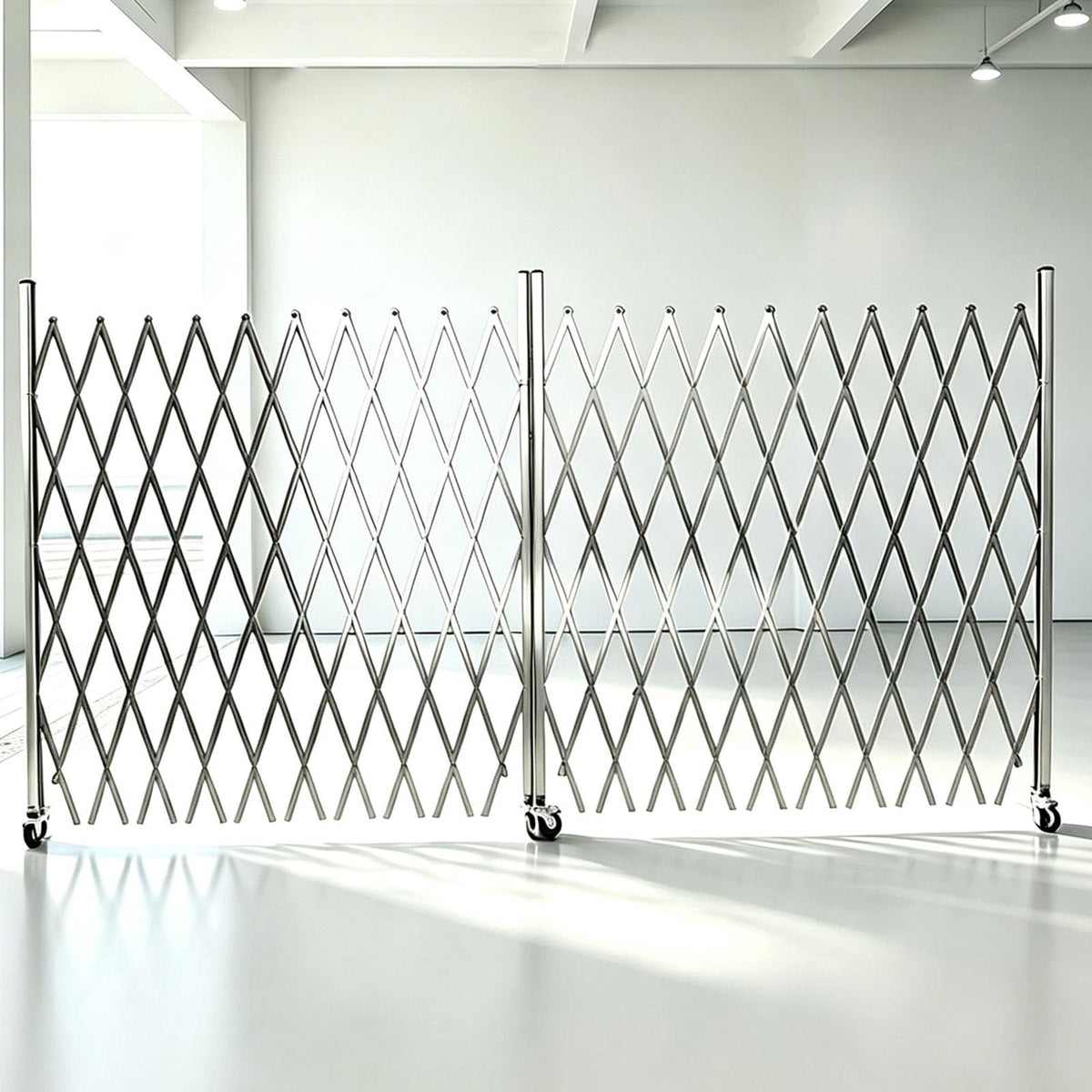 Stainless Steel Accordion Gate, Retractable Double-Opening Barrier