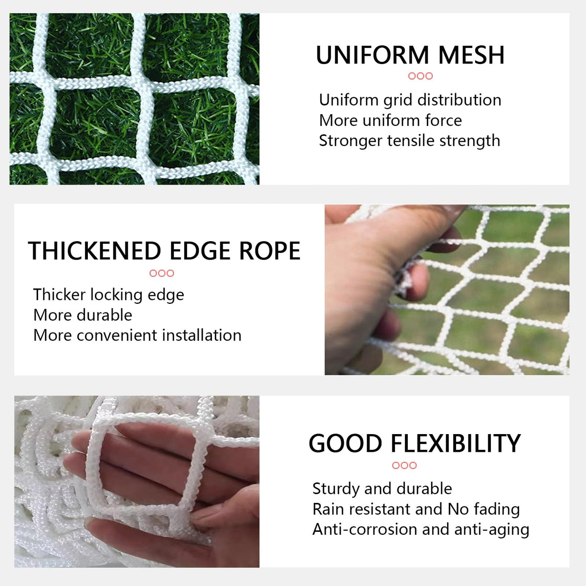 Durable Outdoor Climbing Safety Net for Kids - Rope Netting for Playground, Patio & Balcony Protection (1.2x4m/4x13ft) - Ideal for Safe Playtime