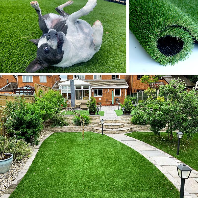 ALTRUISTIC High Density Artificial Grass Turf 5FTX68FT,PU Backing 38mm Pile Height Thick Realistic Synthetic Grass,4-Tone/Soft Indoor Outdoor Fake Faux Grass Rug Mat Lawn Garden Patio Landscape Dog