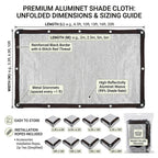 99% Aluminum Shade Cloth, Heavy Duty Reflective Sun Shade Mesh Tarp with Grommets for Outdoor Patio, Garden, Car Cover, Dog Kennel & Greenhouse Canopy(26x66ft/8.0x20m)