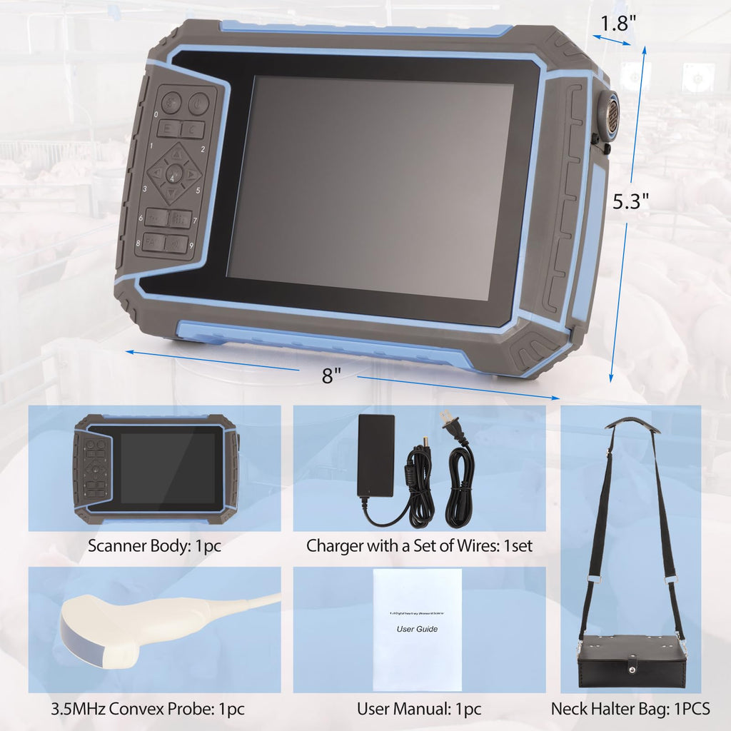 2026 Veterinary Ultrasound Machine for Pregnancy 5.7” HD Display Beginner Vet Handheld Scanner for Cattle, Horse, Pigs, Sheep, Cats, Dogs, Rabbit, Fish