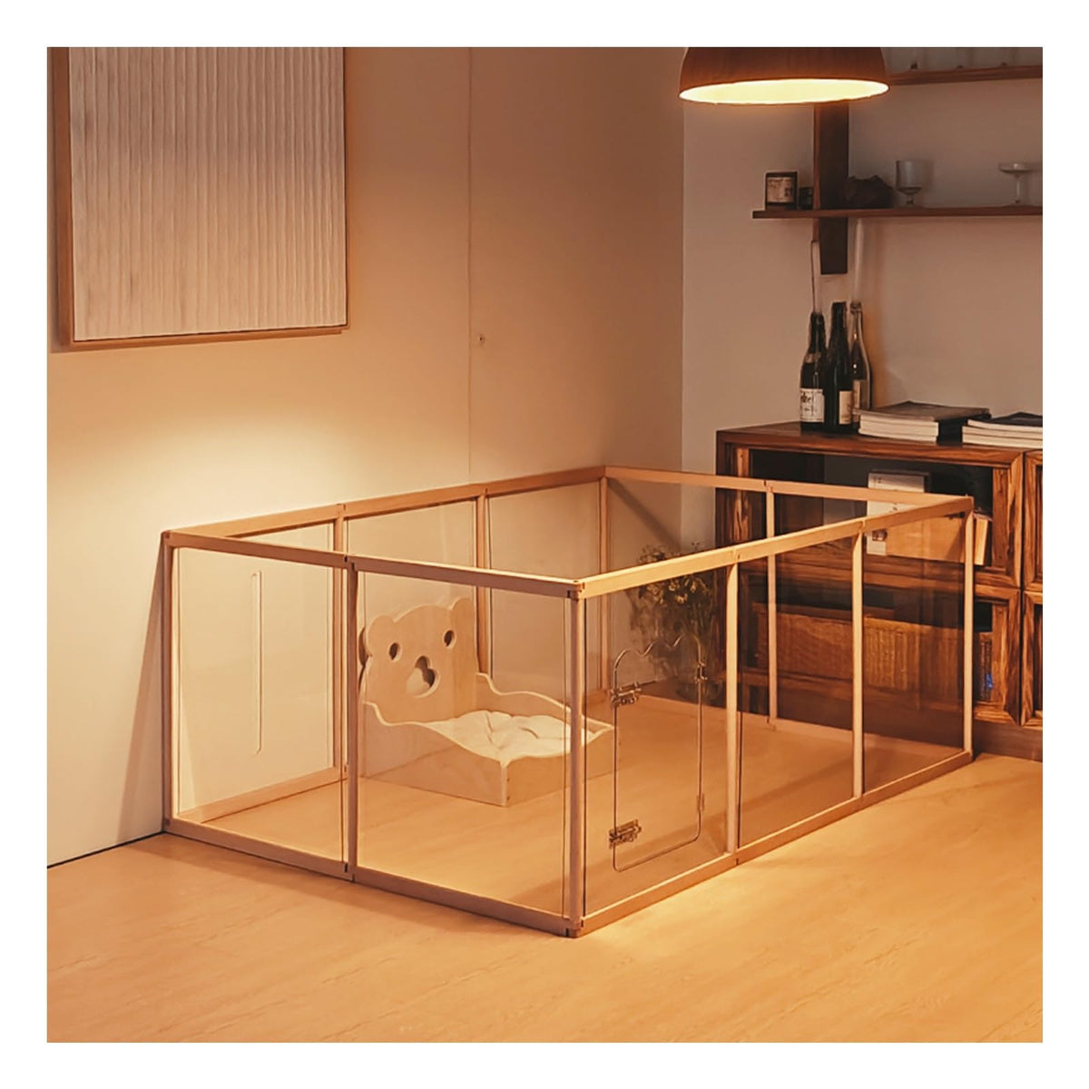Indoor Dog Fence, Thickened Transparent Acrylic Playpen, Safe & Sturdy Free-Standing Exercise Pens for Puppies and Small Dogs, Durable Pet Barrier for Home Use