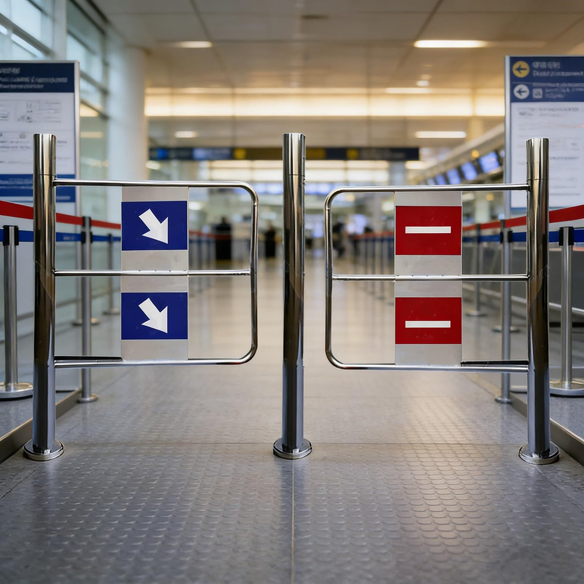 Supermarket Safety Gate, One-Way Spring Swing Gate, Stainless Steel Automatic Closure for Library & Store, 200cm/78.7in Entrance/Exit Device,150cm/59in