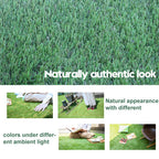 Artificial Grass Turf 11FTX37FT,1,38inch 4 Tone Realistic Synthetic Thick Fake Faux Grass Rug Astroturf Carpet Landscape for Dogs Indoor Outdoor Garden Lawn Mat, with Drainage Holes