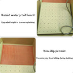 80CM Stainless Steel Washing Station for Large Medium Small Pets, Dogs Professional Metal Bathtubs, Indoor Outdoor Pet Grooming Bath Tub with Mat(Green,100X60X90CM)