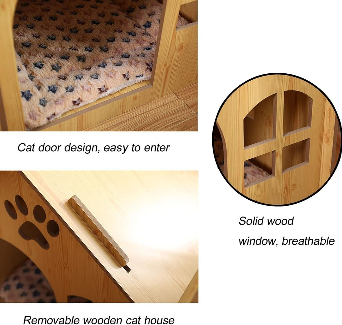 Pet House Outdoor Wooden Pet House Outdoor Pet Kennel House Type Cottage Four Seasons Pet Kennel Pet Supplies，Without Door