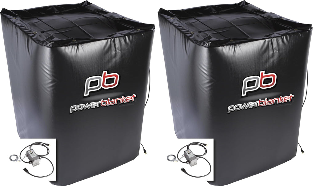 Powerblanket TH275 Insulated IBC Storage Tote Heater, 1440W with Adjustable Thermostat Controller, Fits 275-Gallon Containers, Black (Pack of 2)