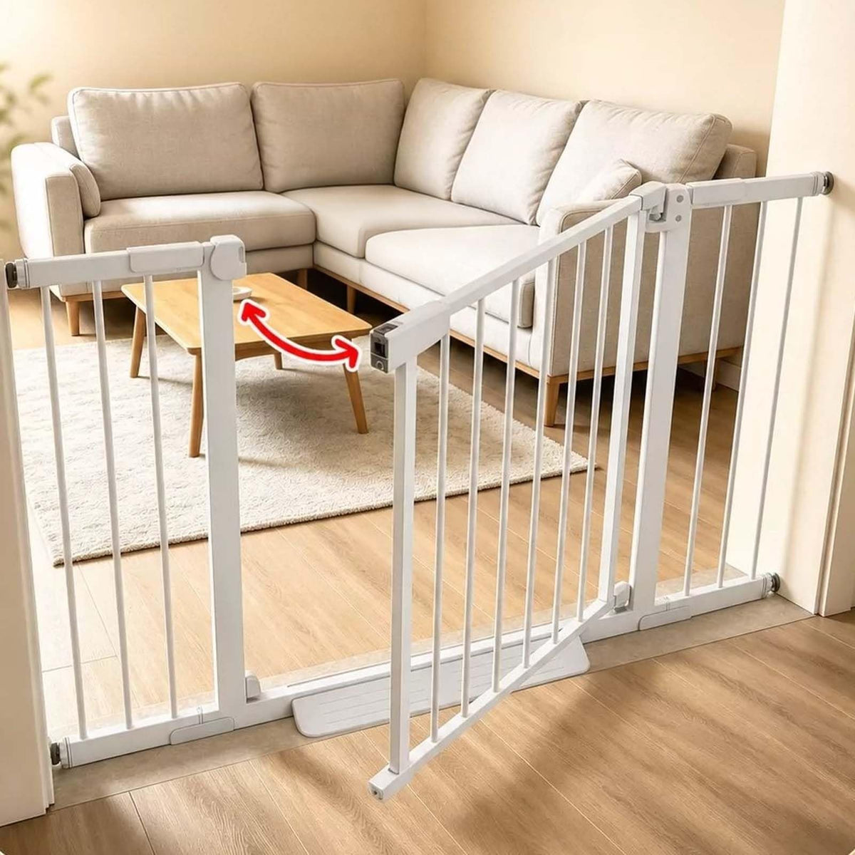 Dog Gate for Doorways, Retractable Pet Gate, Mesh Pet Barrier, Indoor Puppy Gate, Cat Gate, Adjustable Dog Fence, Portable Divider with Extendable Design for Stairs Home