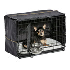 MidWest Homes for Pets Double Door iCrate Starter Kit, 42-inch Dog Crate Bundle for Large Dogs, Includes Cage, Pet Bed, 2 Bowls and Privacy Cover