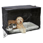 MidWest Homes for Pets Double Door iCrate Starter Kit, 42-inch Dog Crate Bundle for Large Dogs, Includes Cage, Pet Bed, 2 Bowls and Privacy Cover