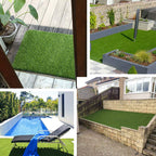 Artificial Grass Turf 11FTX37FT,1,38inch 4 Tone Realistic Synthetic Thick Fake Faux Grass Rug Astroturf Carpet Landscape for Dogs Indoor Outdoor Garden Lawn Mat, with Drainage Holes