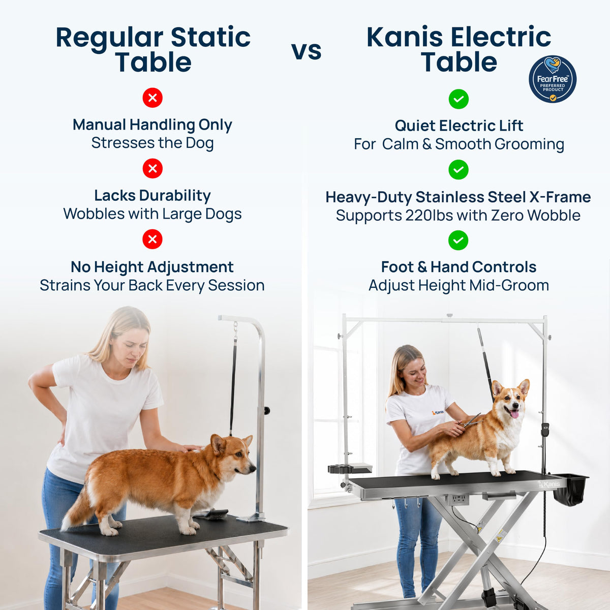 49" Professional Electric Dog Grooming Table, 304 Steel, Heavy Duty