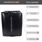 Powerblanket TH275 Insulated IBC Storage Tote Heater, 1440W with Adjustable Thermostat Controller, Fits 275-Gallon Containers, Black (Pack of 2)