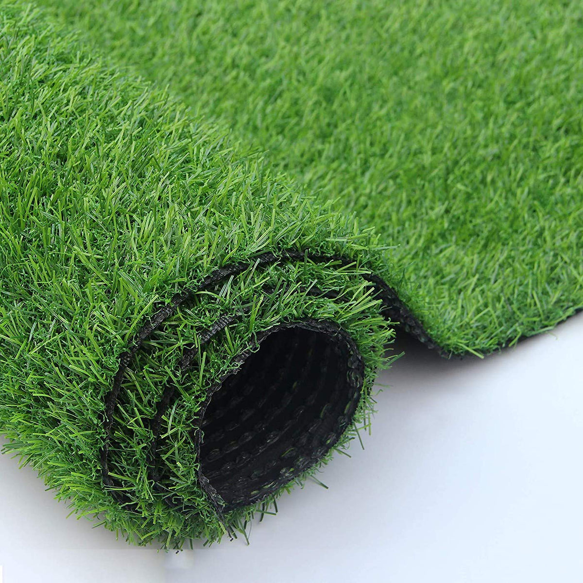 18mm Green Artificial Grass, Fake Faux Grass Turf Mat 15X30ft,Indoor Outdoor Garden Dogs Pet Synthetic Grass Carpet Doormat, Rubber Backed with Drainage Holes