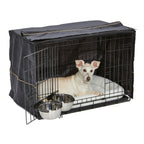 MidWest Homes for Pets Double Door iCrate Starter Kit, 42-inch Dog Crate Bundle for Large Dogs, Includes Cage, Pet Bed, 2 Bowls and Privacy Cover