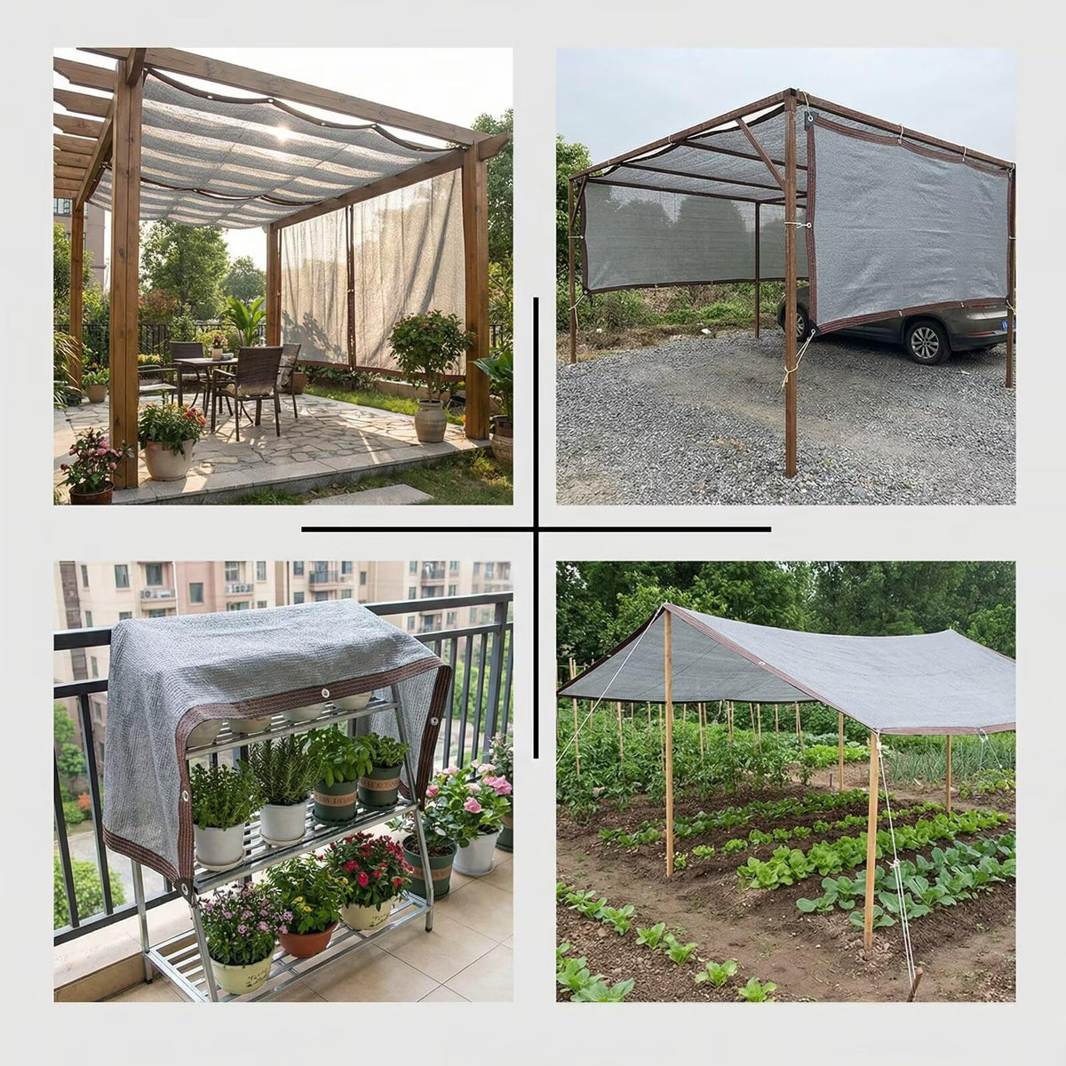 90% Shading Rate 49x56 FT Gray Shade Cloth,UV Resistant Durable Mesh Tarp with Grommets&Reinforced Edges, Shade Net Using for Plants Cover, Greenhouse, Dog Kennel, Patio, Chicken House