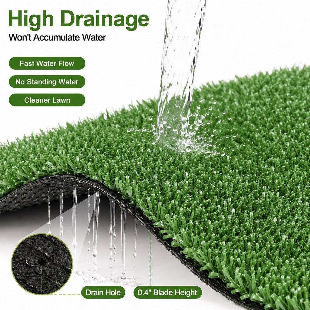 Artificial Turf 7 x 81 ft, Realistic Green Fake Grass with Drainage