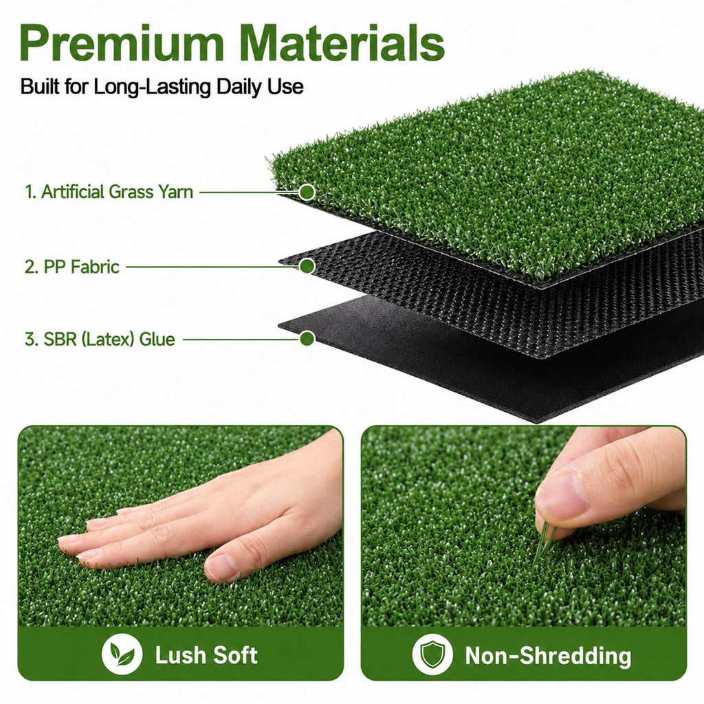 Artificial Turf 7 x 81 ft, Realistic Green Fake Grass with Drainage