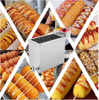 25L Commercial Corn Dog Deep Fryer, Fryer Stainless Steel Korean Cheese Hot Dogs Waffle, with 12 Hooks, Cheese Hot Dogs Sticks Frying Machine, for Restaurant