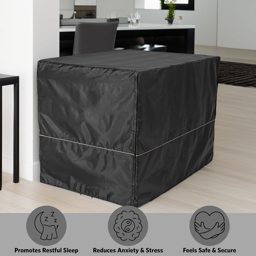 MidWest Homes for Pets Double Door iCrate Starter Kit, 42-inch Dog Crate Bundle for Large Dogs, Includes Cage, Pet Bed, 2 Bowls and Privacy Cover