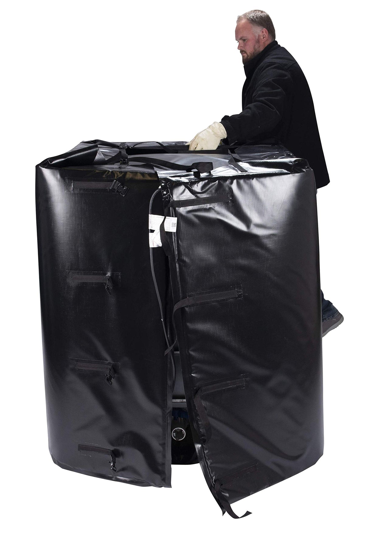 Powerblanket TH275 Insulated IBC Storage Tote Heater, 1440W with Adjustable Thermostat Controller, Fits 275-Gallon Containers, Black (Pack of 2)