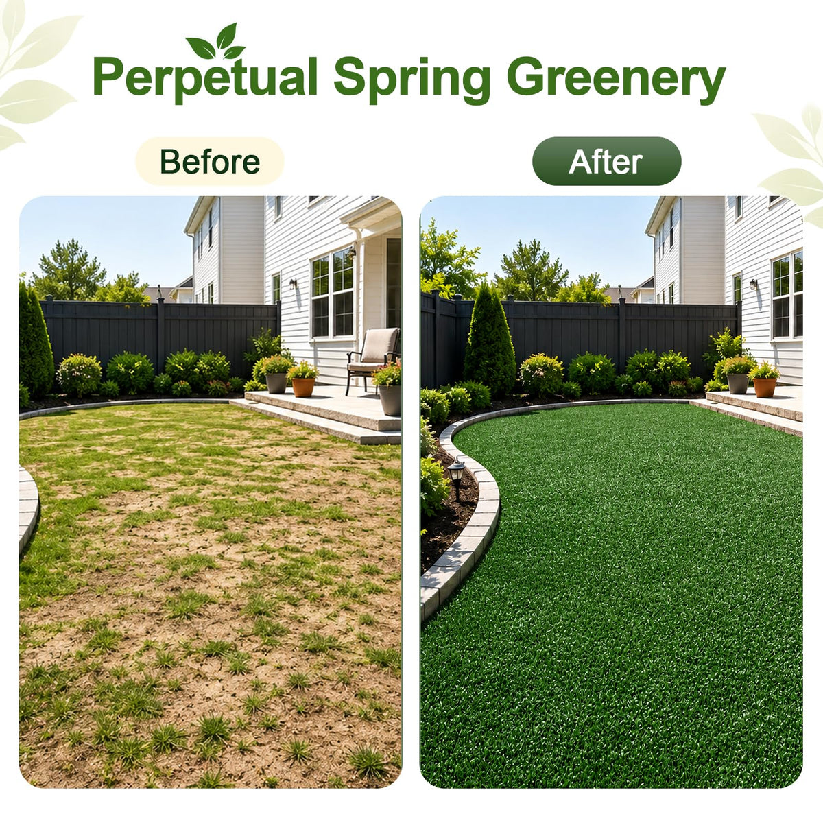 Artificial Turf 7 x 81 ft, Realistic Green Fake Grass with Drainage