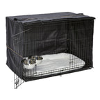 MidWest Homes for Pets Double Door iCrate Starter Kit, 42-inch Dog Crate Bundle for Large Dogs, Includes Cage, Pet Bed, 2 Bowls and Privacy Cover