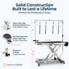 49" Professional Electric Dog Grooming Table, 304 Steel, Heavy Duty