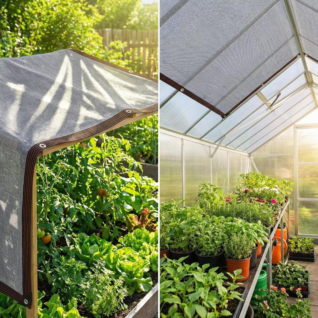90% Shading Rate 49x56 FT Gray Shade Cloth,UV Resistant Durable Mesh Tarp with Grommets&Reinforced Edges, Shade Net Using for Plants Cover, Greenhouse, Dog Kennel, Patio, Chicken House
